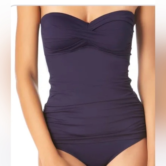 Anne Cole Twist Front Bandeaukini Swim Top - Picture 1 of 4